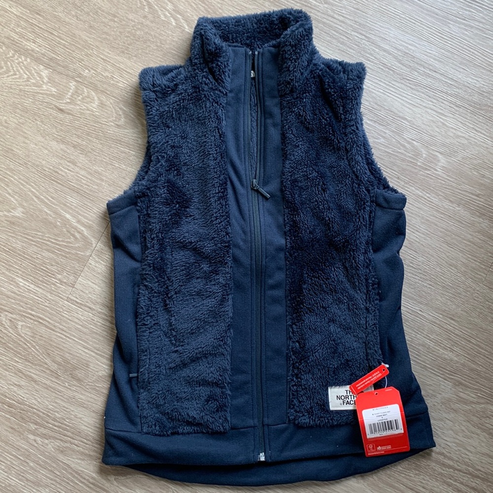 North Face Sherpa/fleece Navy Blue Vest